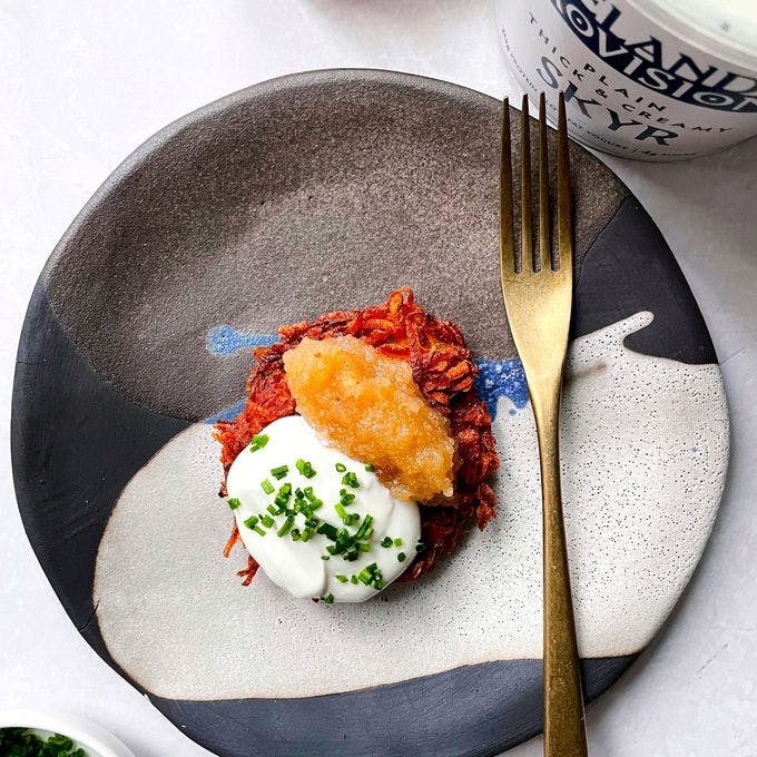 Cover Image for Latkes with Skyr and Apple Sauce